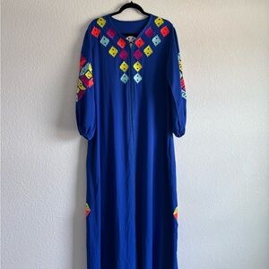 Blue Embroidered Caftan